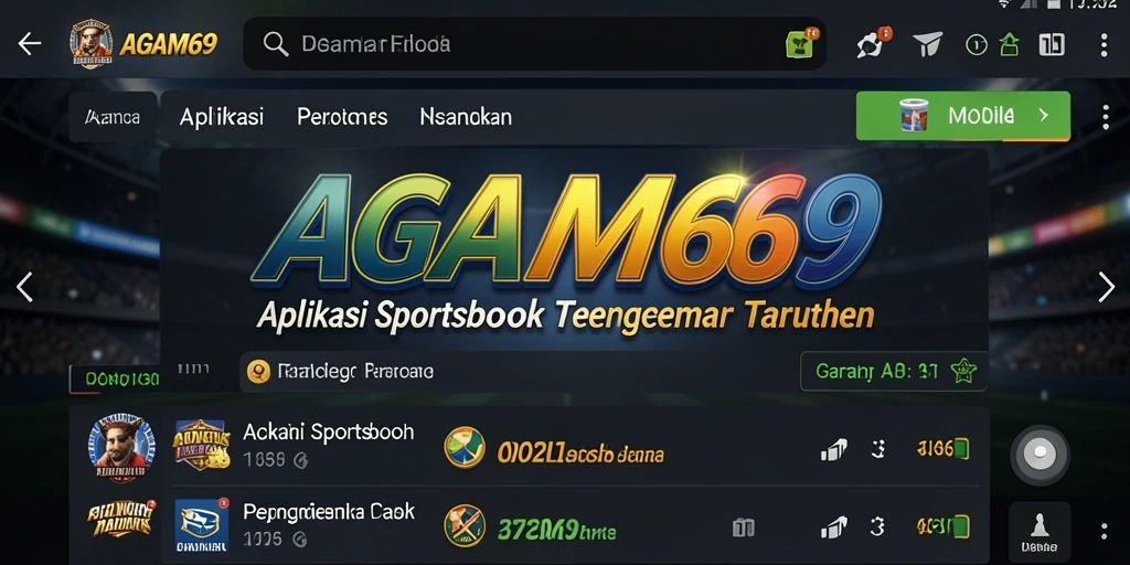 Screenshot AGAM69 menampilkan pengalaman taruhan yang menarik di aplikasi Sportsbook.