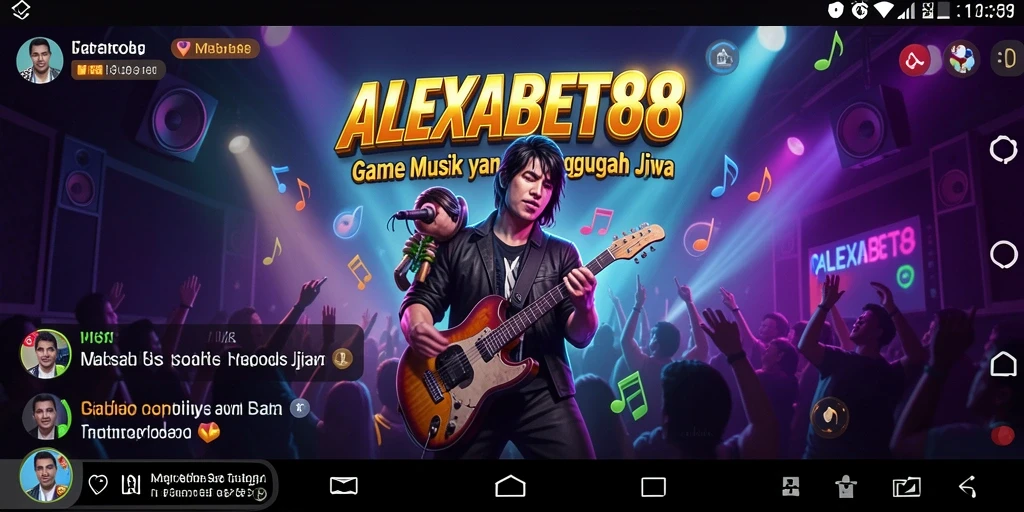 Screenshot utama ALEXABET88 menampilkan gameplay musik yang seru dan interaktif.