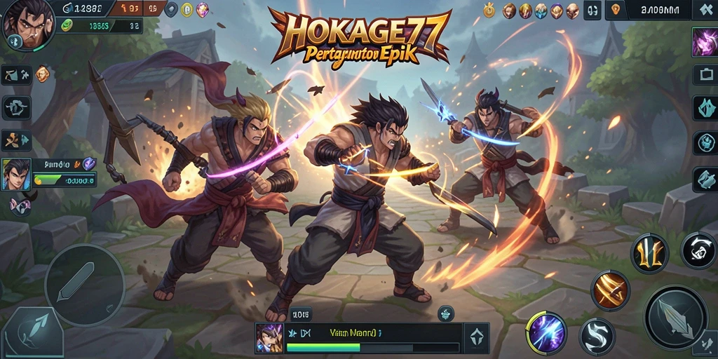 Gameplay seru dari HOKAGE77 dengan pertarungan tim.