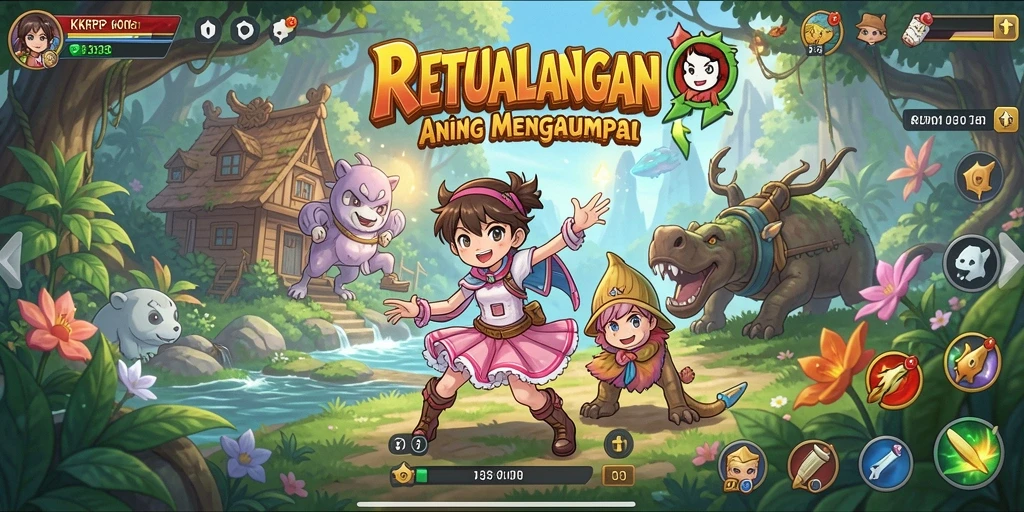 Gameplay KKRP dengan karakter anime yang menarik dan penuh warna.
