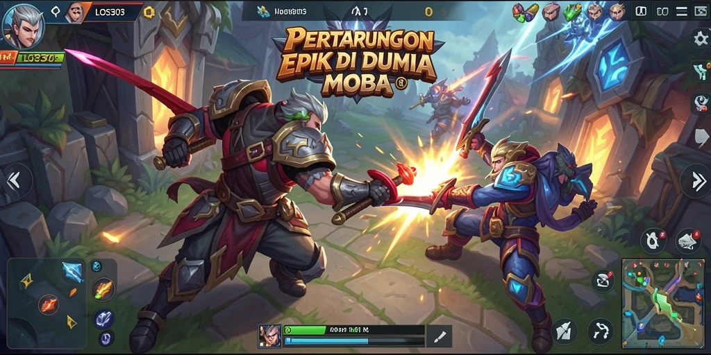 Tangkapan layar utama dari gameplay seru LOS303 MOBA.