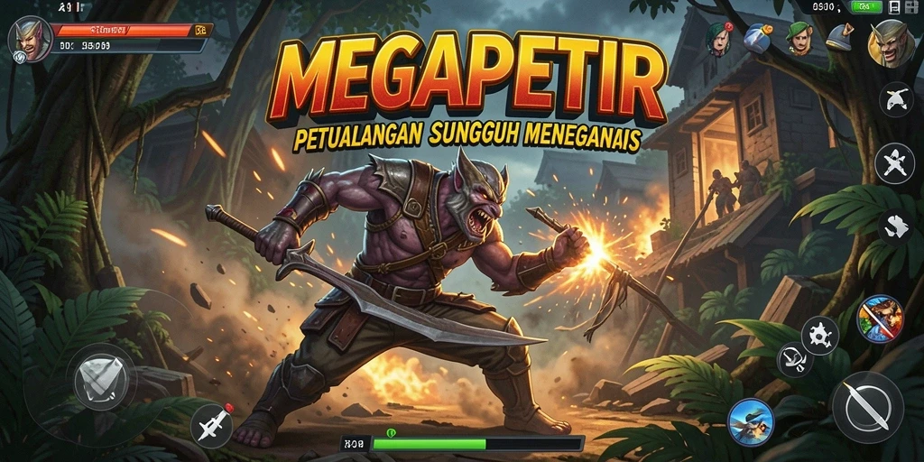 Tampilan gameplay seru dari MEGAPETIR yang penuh aksi.