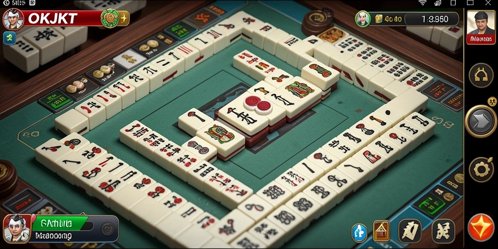 Screenshot utama OKJKT menunjukkan gameplay Mahjong yang seru dan interaktif.