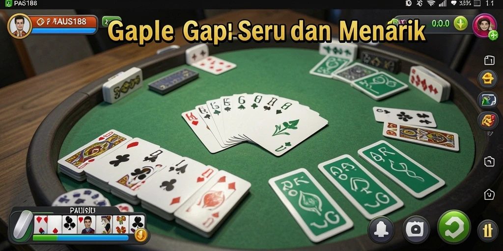 Screenshot PAUS188 menampilkan permainan Gaple yang seru.