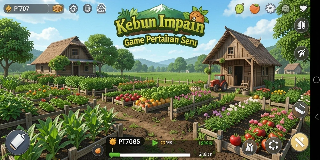 Tampilan menarik dari gameplay PT707 dengan berkebun seru.