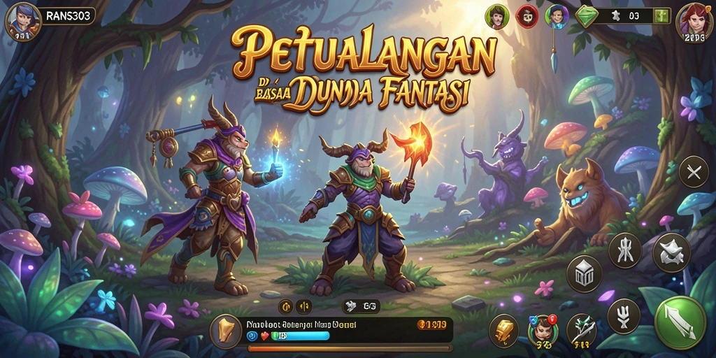 Tampilan gameplay RANS303 menampilkan aksi petualangan seru dan karakter yang menarik.