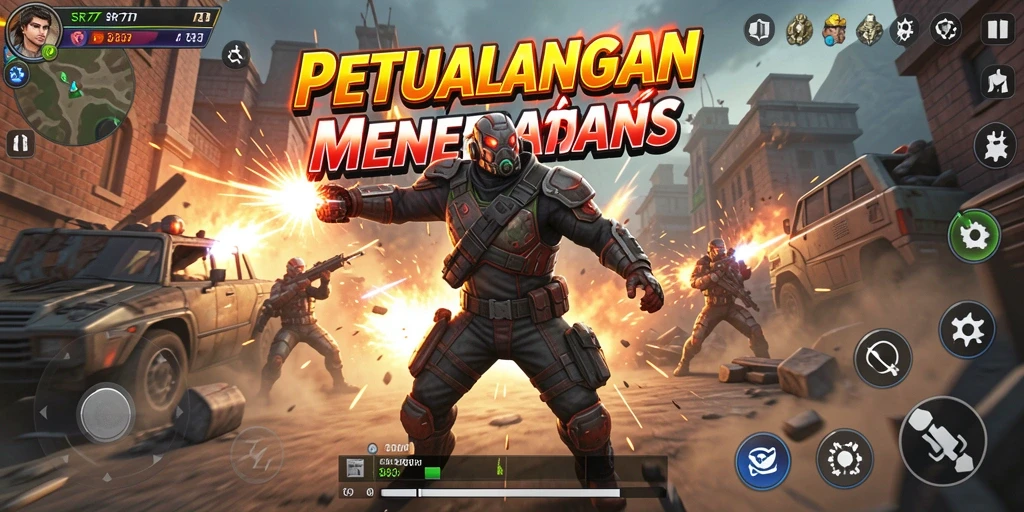 Tangkapan layar gameplay menampilkan aksi mendebarkan dalam SR777.