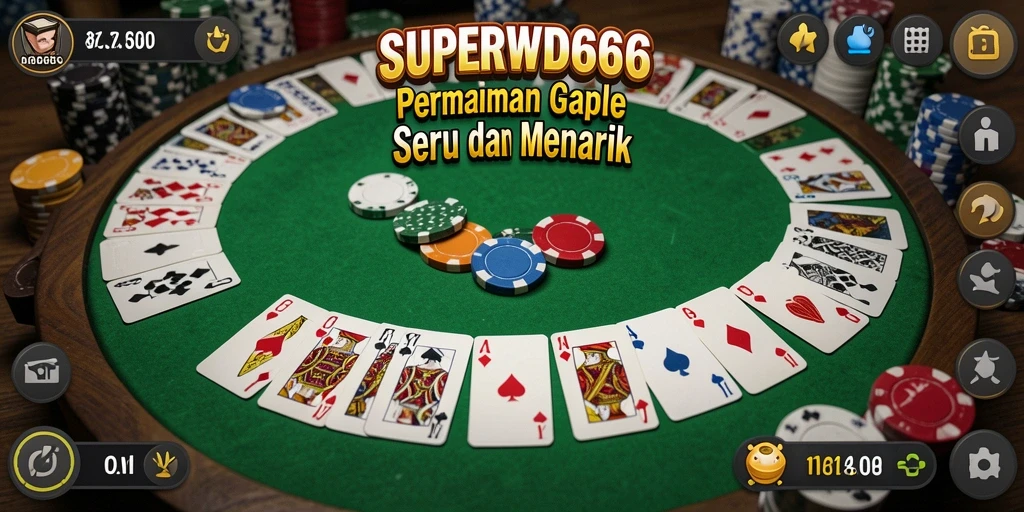 Screenshot menunjukkan gameplay menegangkan dalam pertandingan Gaple.