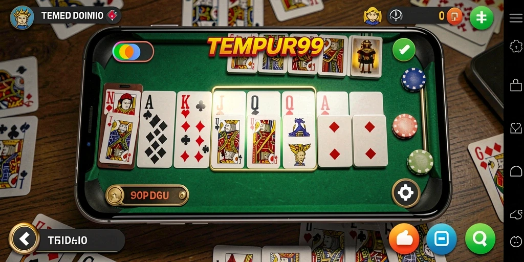 Screenshot TEMPUR99 menunjukkan aksi seru bermain Domino.