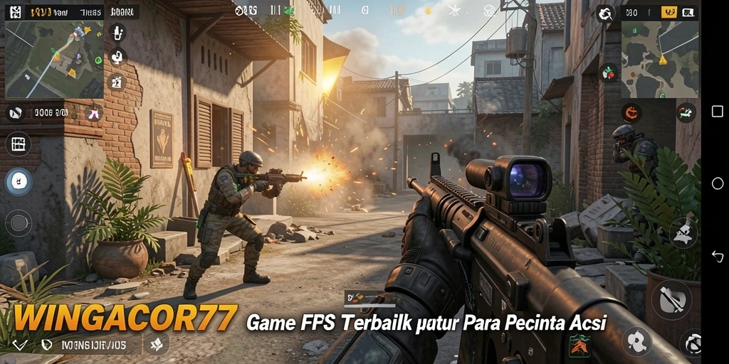 Screenshot gameplay WINGACOR77 yang menampilkan aksi FPS mendebarkan.